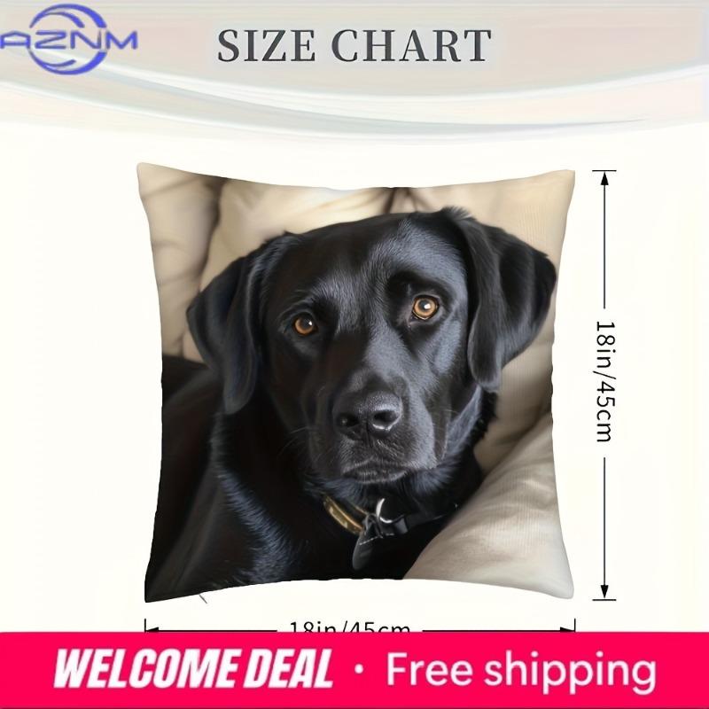 Cute Black Labrador Retriever Printed Pillowcase for Pet Lovers Sofa Cushion Cover Home Room Dormitory Decoration D Printing