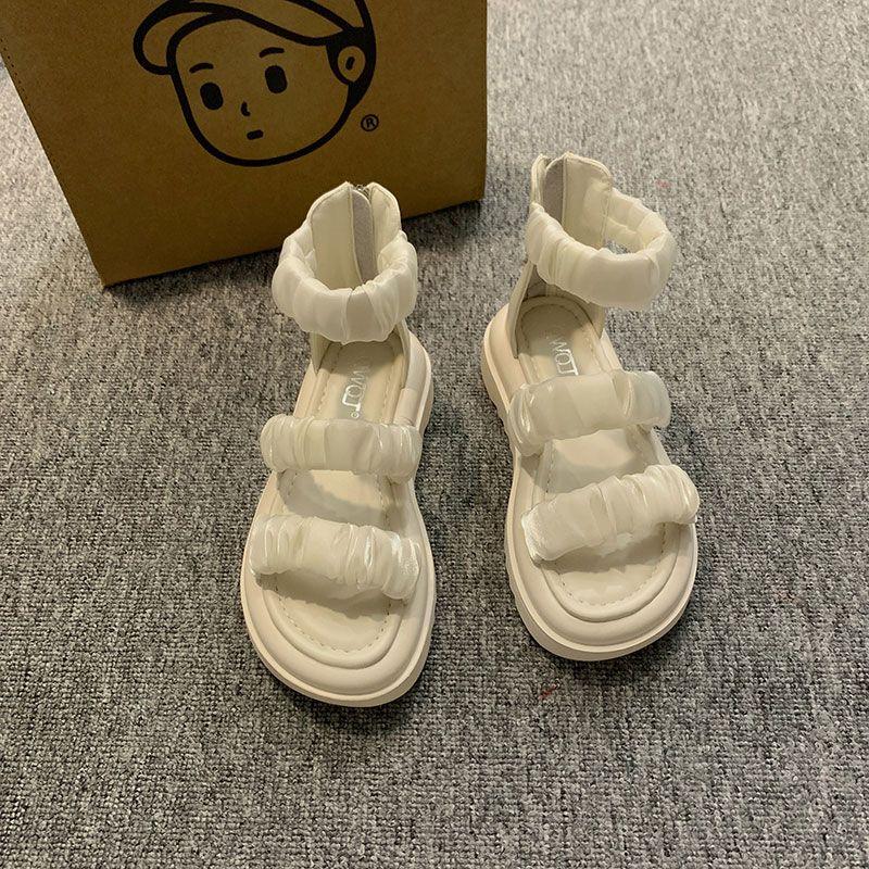 Summer Round Toe Tip Platform Sandals for Women Roman Style Daily Luxury Original Comfort Vip Sales Wholesale 2025 Woman Shoes