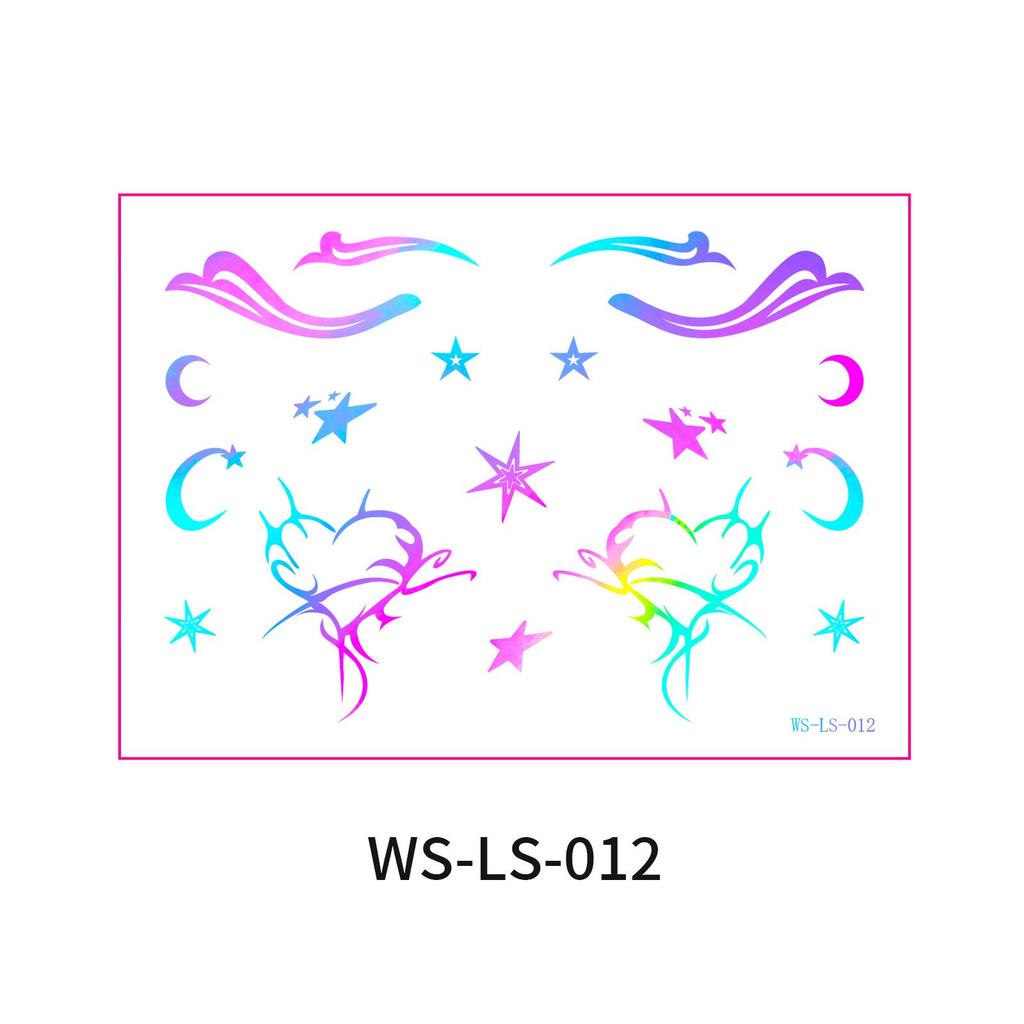 European & American Cross-border Music Festival Laser Eyeliner Stickers - Waterproof & Long-lasting Disposable Tattoos