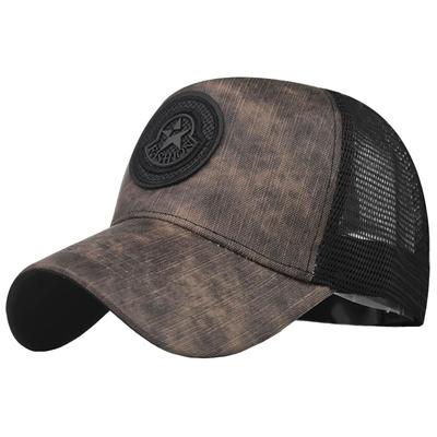 Baseball CZA441 [White Fang] Hat, Cap, Cap, Mesh, Houndstooth, Fashionable, Adjustable, Men's, Women's, (Khaki)
