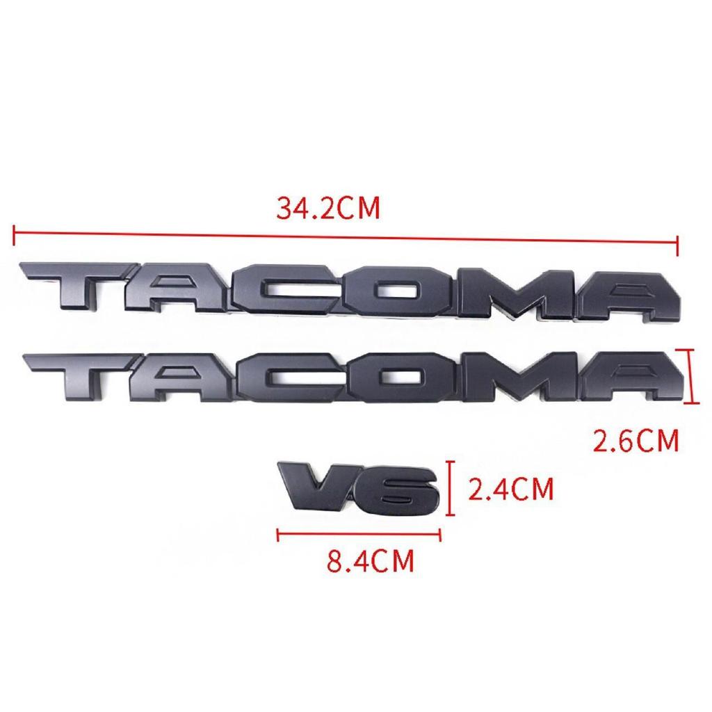Toyota Tacoma 3D Emblem Cover Set for V6 4x4 SR5 Pickup Truck
