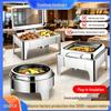 Large Capacity Stainless Steel Flip-Top Chafing Dish for Hotel Buffet