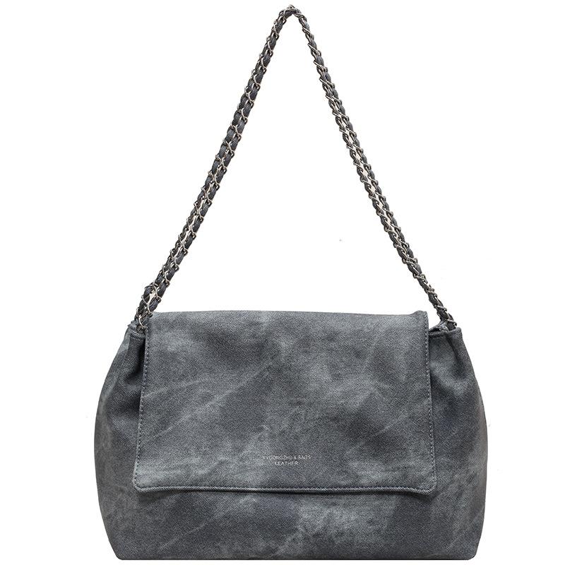 Vintage Large Capacity Denim Tote Bags for Women Shoulder Bags Versatile Chain Casual Large Bag Shopping Bags Bolsos De Mujer