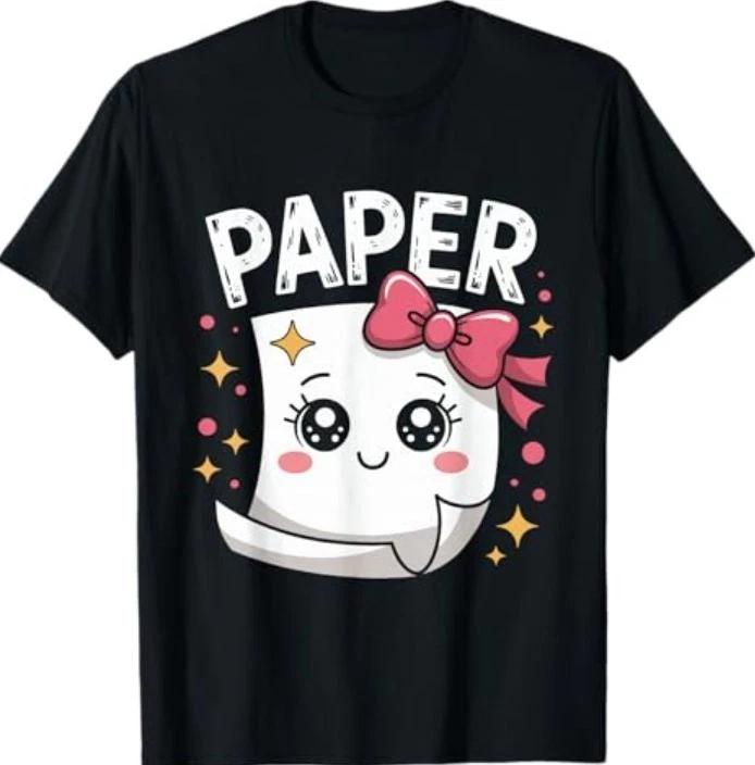 Halloween Paper Scissors Rock Matching Cute Paper Costume T-Shirt 3XL