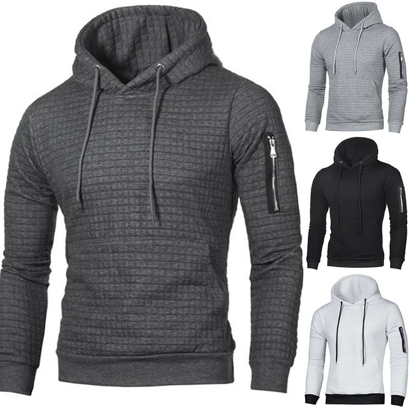 Fashionable Men's Plain Hooded Hoodie Sweatshirt Jacket Perfect For Running And Outdoor Activities