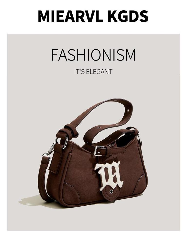 Retro Suede Baguette 2023 Y2K Spicy Girl Underarm Crossbody Handbag for Women