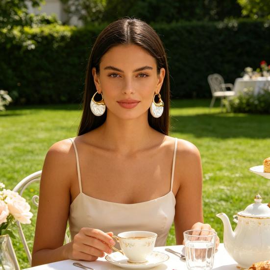1 Pair Women Earrings Imitation Pearls Inlaid Drop Earrings with Ear Loop Daily Wear Party Dance Jewelry Gift