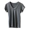 Solid Colour T-shirt Women 2024 Summer Simple U Neck Slim Stretch Body Shirt Tops