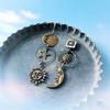 Boucles d'oreilles pendantes vintage Free People Visage Soleil Lune pour femmes, design créatif, boucles d'oreilles asymétriques, bijoux de fête rétro
