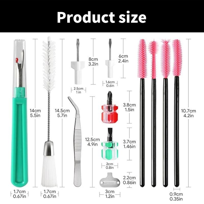 16Pcs Multifunction Sewing Machine Repair Accessories Includes Tweezer Double Headed Brush Screwdrivers Seam Unpicker