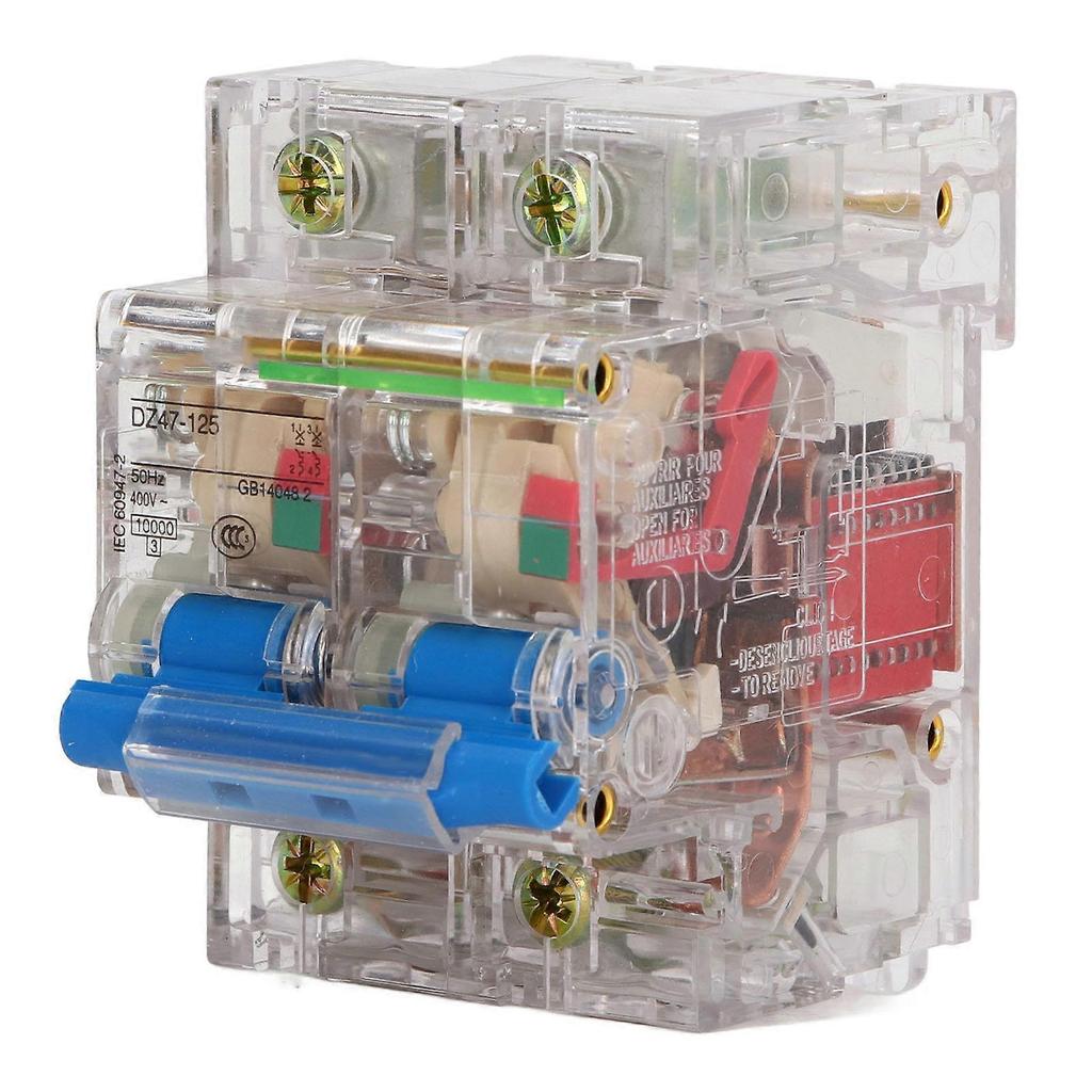Transparent Circuit Breaker 2P High Sensitivity Easy Observation Circuit Breaker Air Switch for AC Systems 400V 80A
