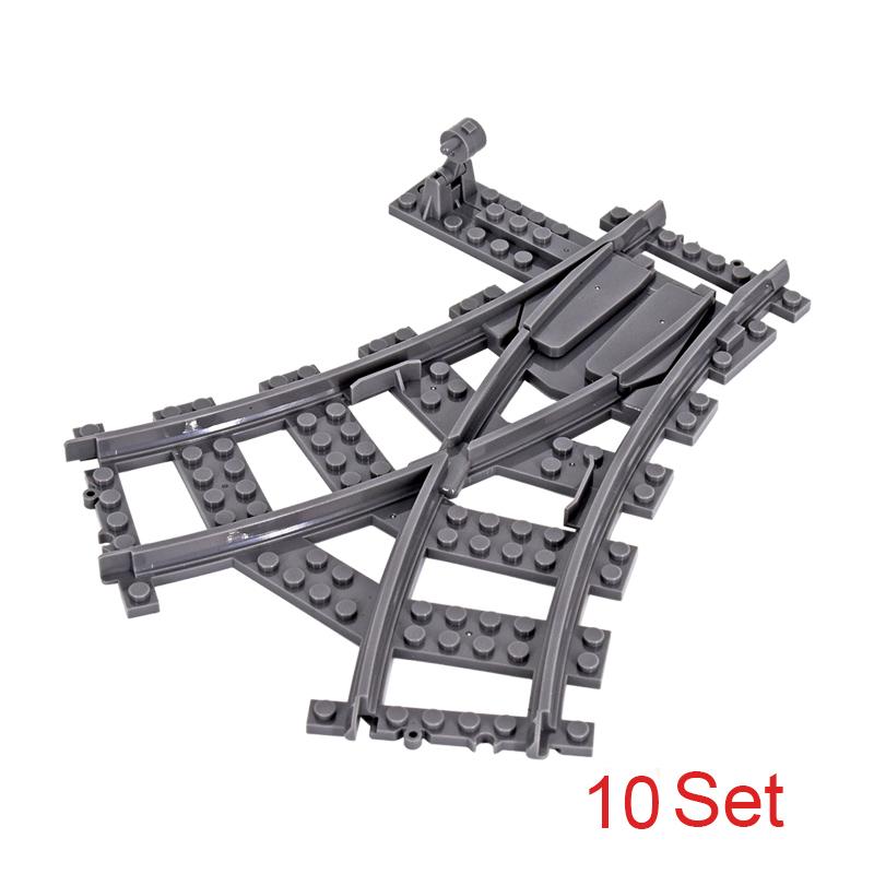 MOC Şehir Treni Hemzemin Geçidi Esnek Raylar Çatallı Düz Eğri Raylar Makas Yapı Taşı Tuğlalar Yaratıcı Kendin Yap Oyuncakları