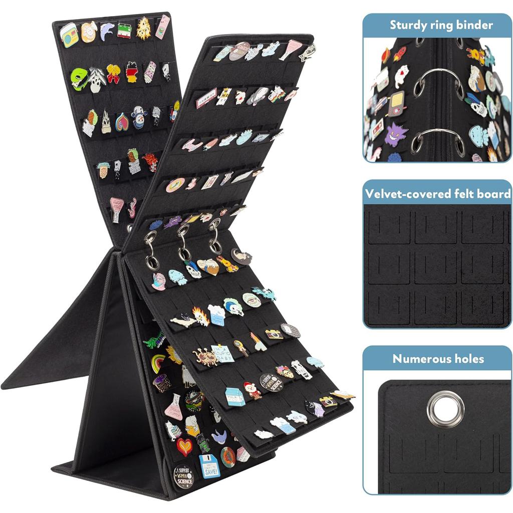 Badge Display Stand Felt Pin Organizer Enamel Brooch Storage Decorative Display For Pins Badges Collectibles And More Ideal For Home Office Or Gifts