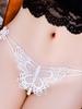 Fashion Sexy Lace Hollow Out Exquisite Embroidery Pearl Low Waisted Underpants Women's High Elastic Ultra Thin Thong 2CV6
