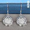 925 Sterling Silver Rose Pendant with Piercing Earrings Fashionable Wedding Jewelry