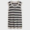 Women's Ice Silk Striped Knit Camisole Dress - Sleeveless, Loose Fit, Mid-Length Summer Style