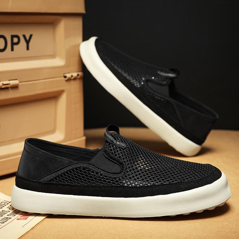 Fashion Simple Comfy Men Loafers Comfortable Summer Casual Shoes Fast Delivery Male Mesh Flats Breathable Driving Shoes Outdoor Sneakers