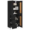 Highboard Black Oak Effect 69.5 x 34 x 180 cm Particleboard