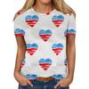 Women's Fashion Casual Independence Day Printed Round Neck Short Sleeve T-Shirt Top