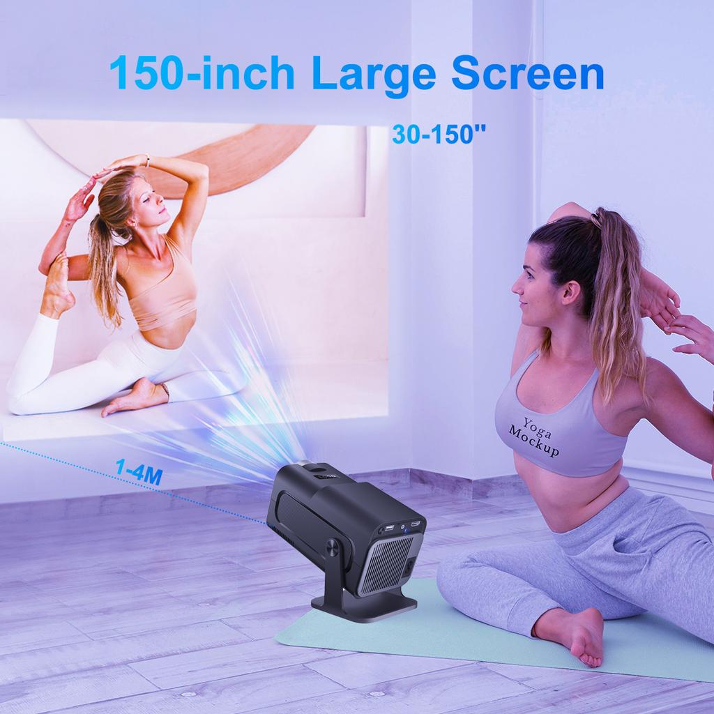 2024 Android 11 390ANSI HY320 Projector 4K Native 1080P Dual Wifi6 BT5.0 Cinema Outdoor Portable Projector
