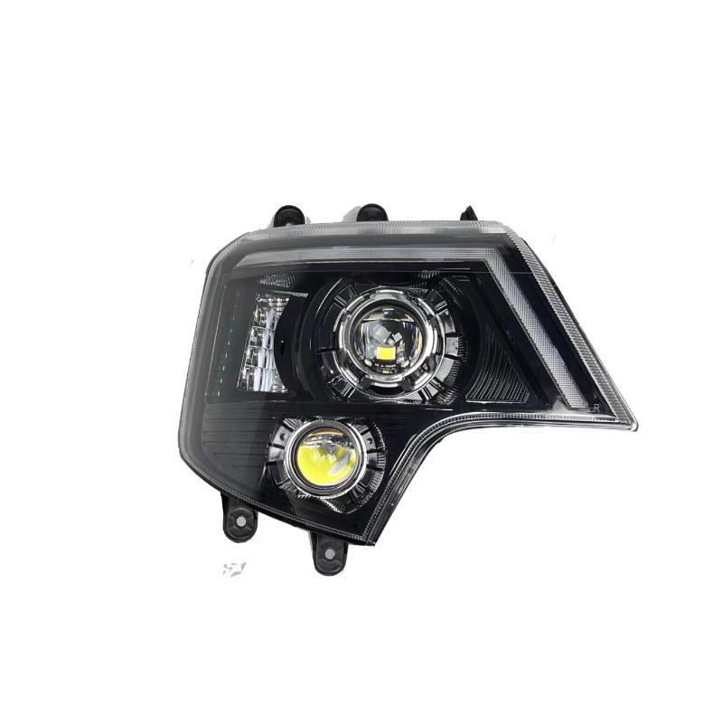 Dual Lens Full LED Headlamp for Sinotruk T7 TX T5G A7 (Super Bright Front Spotlight, Black)