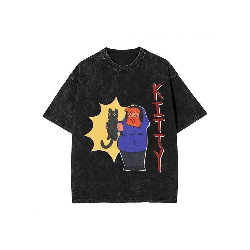 

Men s T-Shirt | Washed New Short-sleeved Crew Neck T-shirt, Multi-size Optional, Suitable for All Seasons, Trendy Casual Style S чёрный