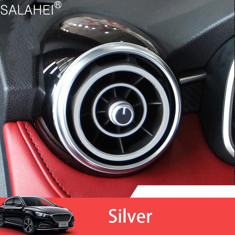 

Для Roewe MG 6 17-18 Кондиціонер Вихідна ручка Коло Декоративна кришка Центральна панель керування Наклейка Автомобіль 2 зовнішні кільця 2 внутрішні срібний