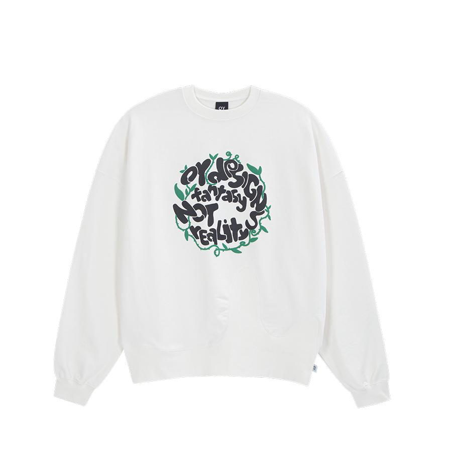 Толстовка Oy с вырезом-волной и логотипом в рубчик - Белая White/1Size
