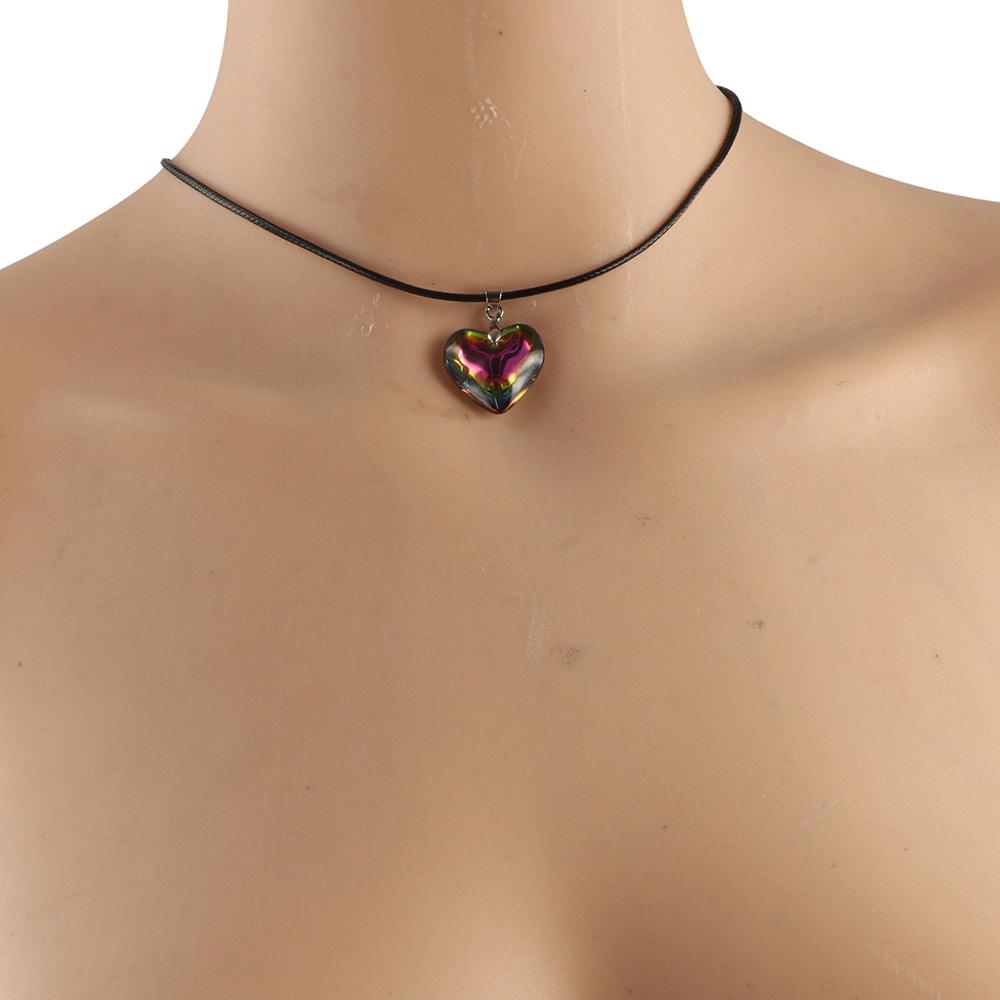 Punk Heart Crystal Necklace Vintage Heart Necklaces Choker Red Heart Pendant Jewelry Accessories