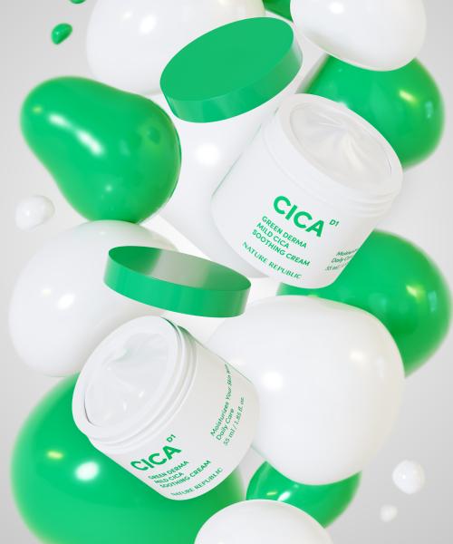 NATURE REPUBLIC Green Derma Mild Cica Soothing Cream Special Set (55ml*2EA + 9ml)
