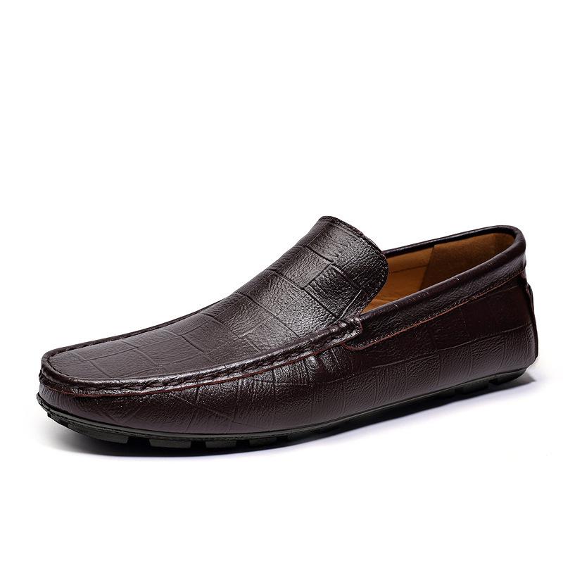 Men's Plus Size Genuine Leather Slip-On Driving Loafers, Soft Sole Moccasins, Sizes 45-47