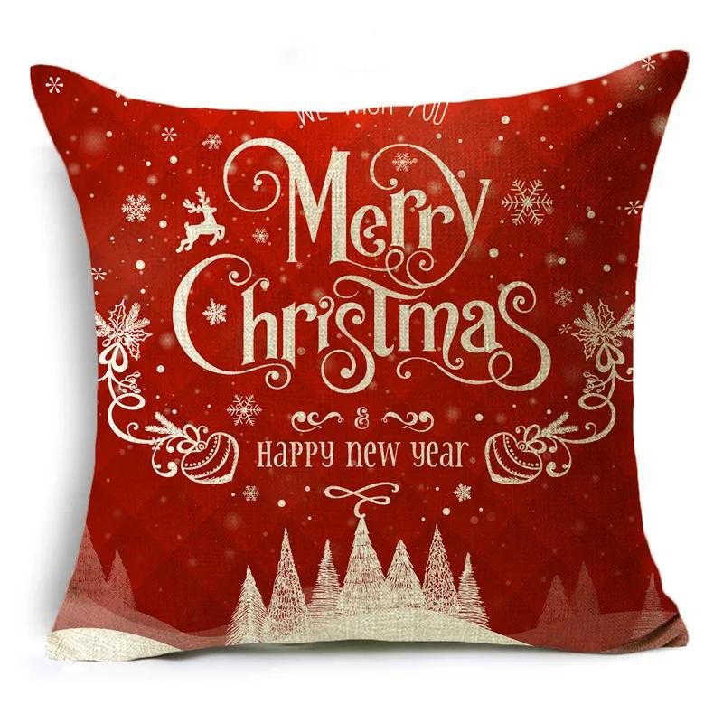 Decorazioni per la Casa Natale Nordico Rosso Stampato Federa in Poliestere per Soggiorno Camera da Letto funda de almohada