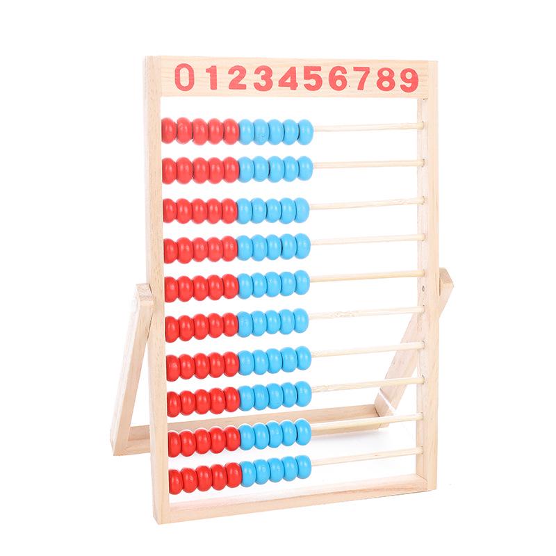 10-Row Wooden Abacus for Elementary School Math: Early Childhood Addition, Subtraction, and Counting Teaching Aid.