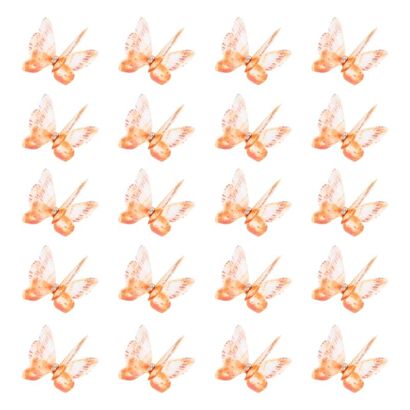 20 SZT Aplikacje Motyle Haftowane Naszywki do Naszywania do Szycia Rękodzieła Suknia Ślubna Dekoracja Odzieży Akcesoria do Włosów