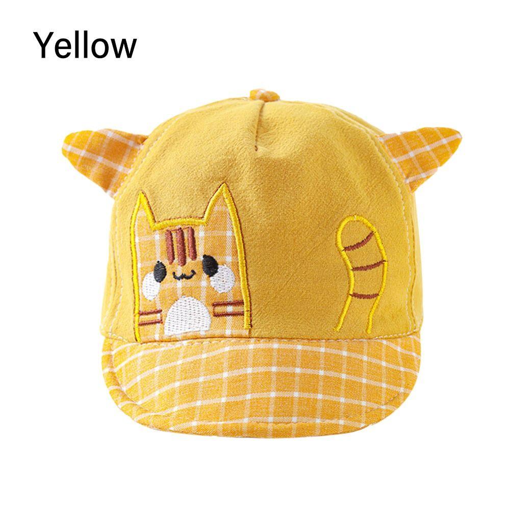 Cartoon Cat Pattern Boys Grils Hats Soft Children Peaked Caps Baby Baseball Cap