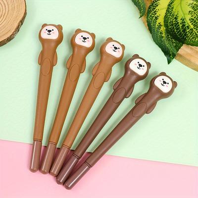 10 stücke 0,5mm cartoon bär weichen kleber neutral stift anlage kreative unterzeichnung schwarz wasser stift schreibwaren shop wasser stift büro liefert