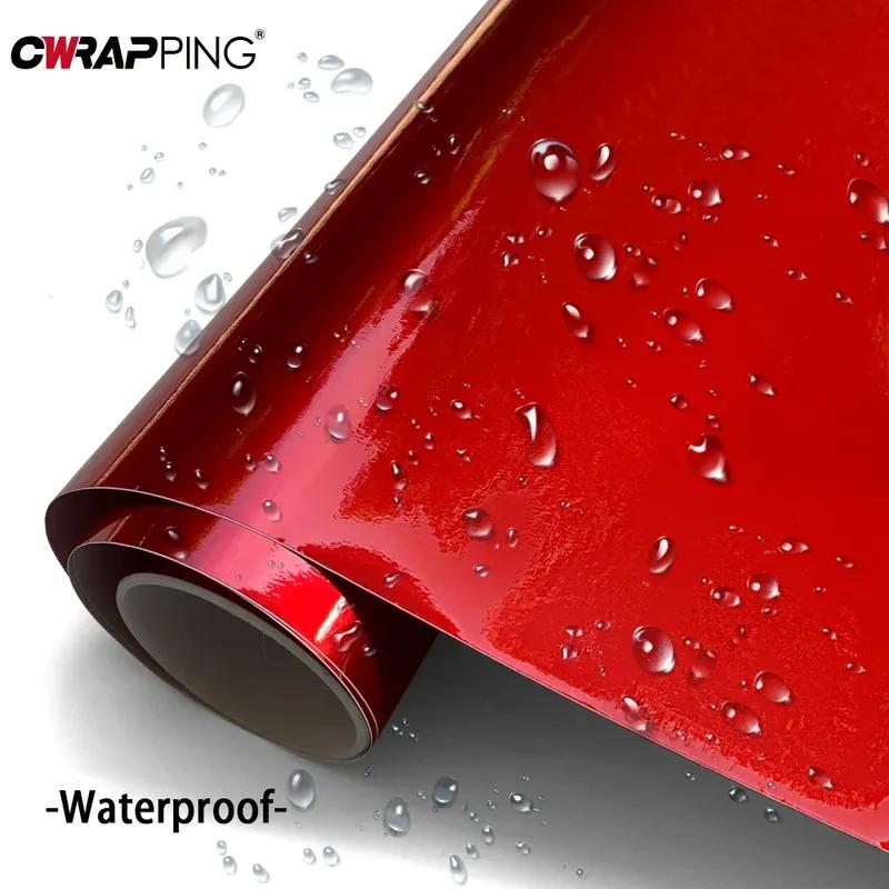Car Stickers Auroral Red Vinyl Wrap Film Waterproof Glossy Film Scratch Resistant Auto Body Decoration Tunning Car Accessories