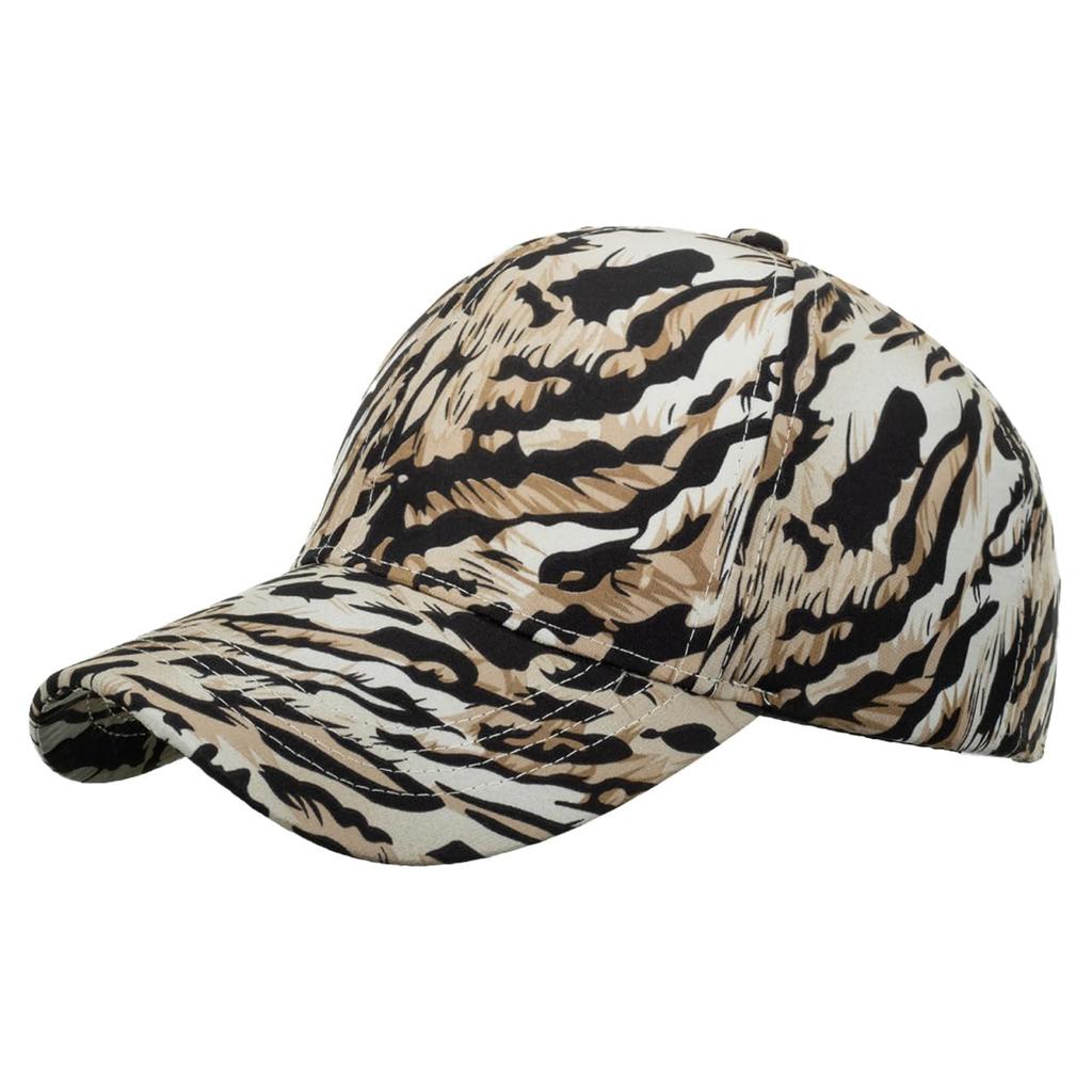 Water Ripple CA652 [White Fang] Cap, Pattern, Hat, Sports, Running, Outdoor, Men's, Women's, (Khaki)