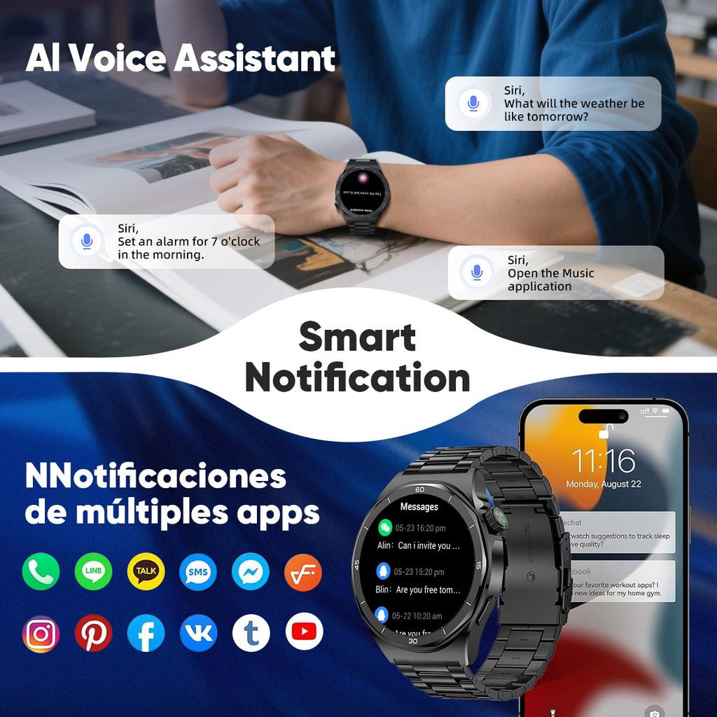 Smart Watch 400mAh Battery Waterproof For Men Bluetooth Call Message Reminder Health Monitor 100+ Sports Modes Smartwatch