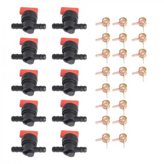 10 x 1/4" In-Line Straight Fuel Gas SHUT-OFF / CUT-OFF VALVES Lawn Mower