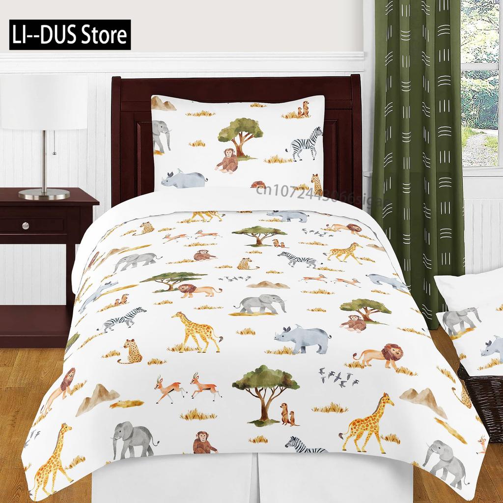 Wild Animal Giraffe Comforter Set Twin King Size Bedding Set for Kids Adults Decor Comforter Quilt Set with 2 Pillowcase 3Pcs