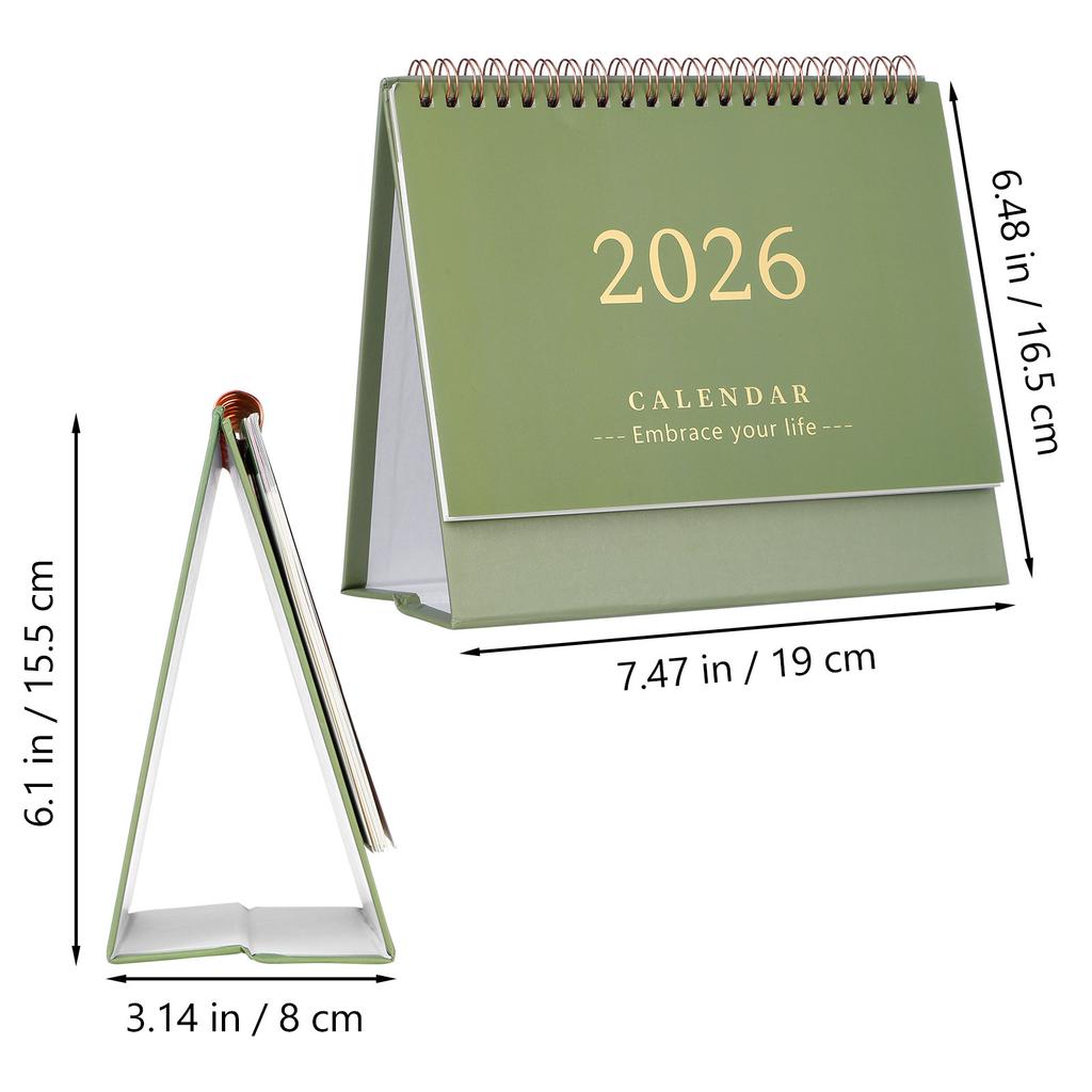 Minimalist Small Desk Calendar 2026 Compact Foldable Flip Stand Desktop Planner Monthly Schedule Calendar Yearly Planner