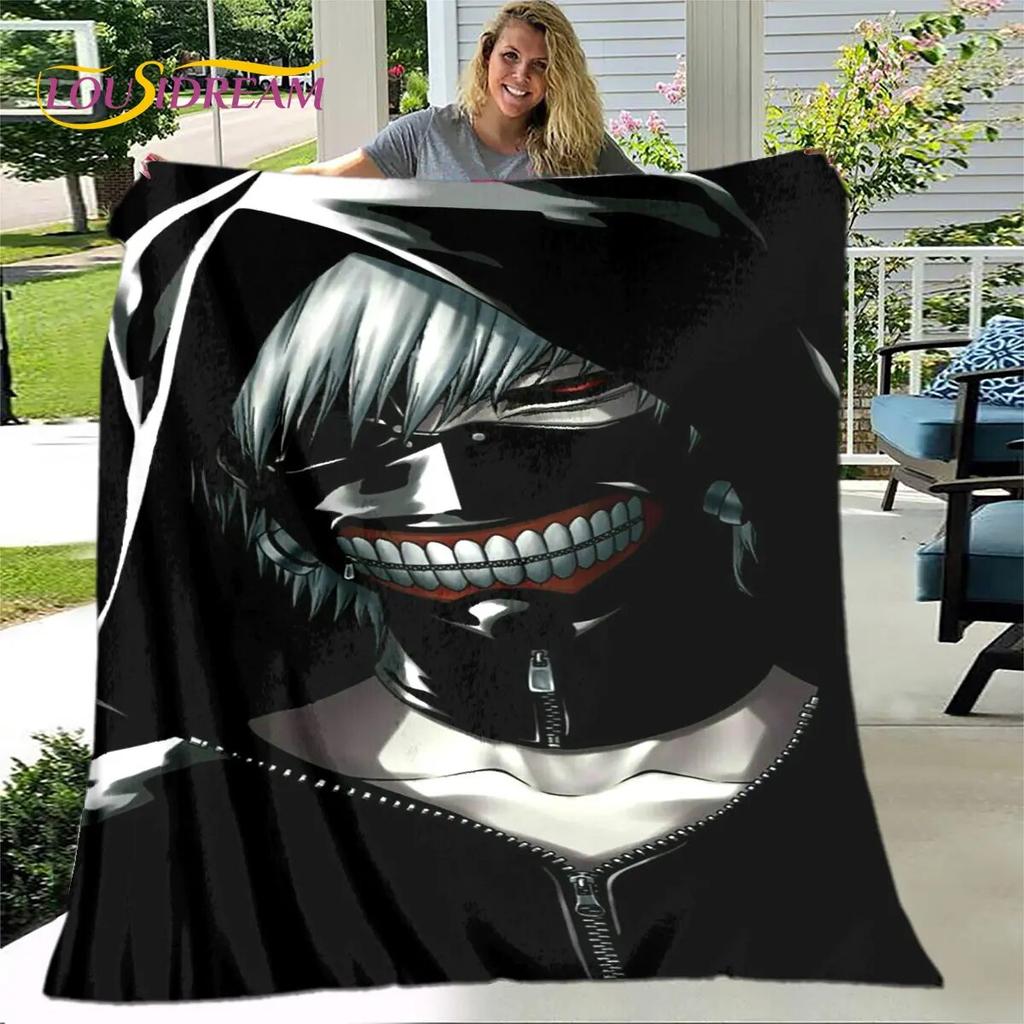 Tokyo Ghoul Japan Anime Cartoon Soft Plush Blanket,Flannel Blanket Throw Blanket for Living Room Bedroom Bed Sofa Picnic Cover