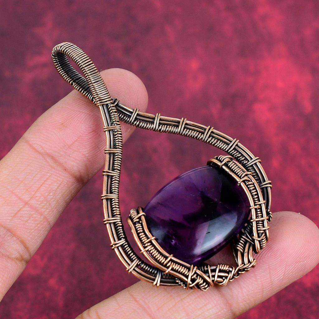 Star amethyst pendant copper wire wrapped jewelry natural gemstone pendant handmade copper pendant wonderful wire wrap pendant wedding gifts