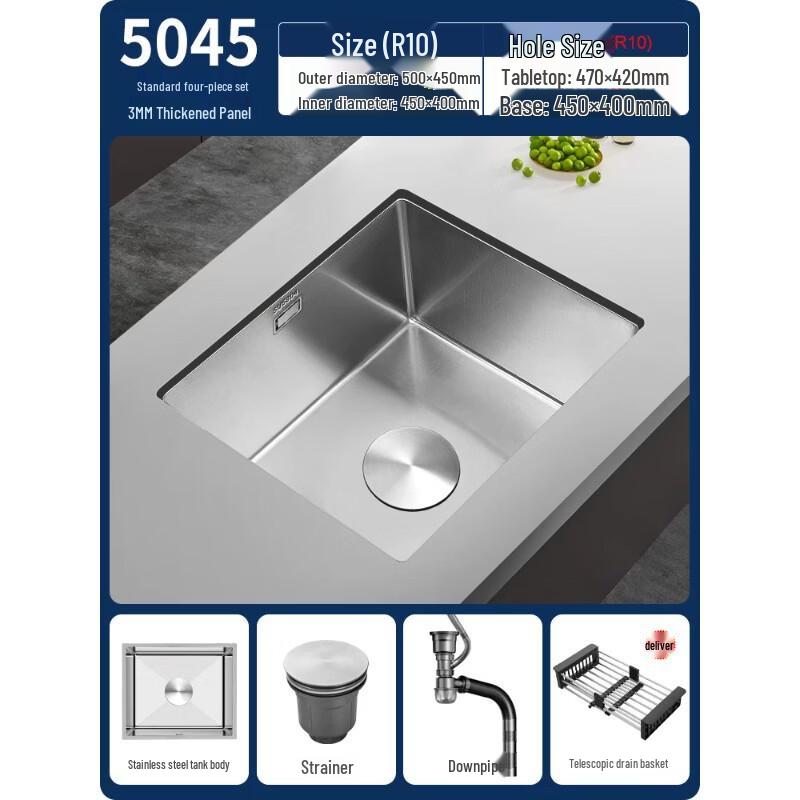 304 Stainless Steel Single Bowl Kitchen Sink