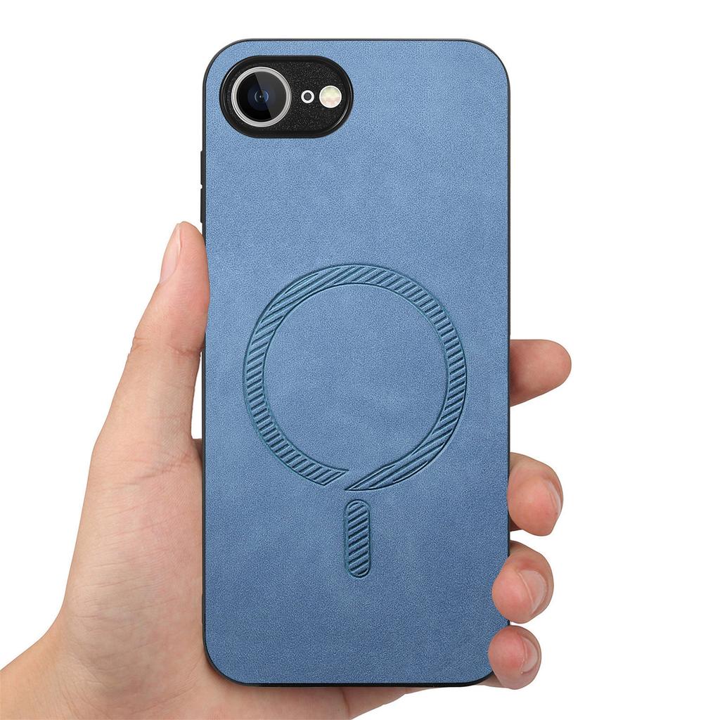Custodia posteriore in pelle per iPhone 16e Compatibile con MagSafe Cover per telefono con tocco vellutato