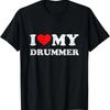 Ik Hou Van Mijn Drummer Shirt Tee Ik Hart Mijn Drummer Kleding T-shirt