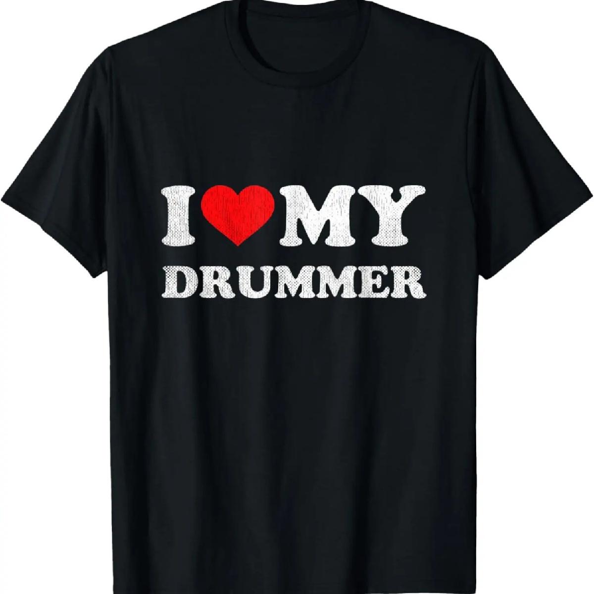 

I Love My Drummer Shirt Tee I Heart My Drummer Apparel T-Shirt XXXXXL різнокольоровий