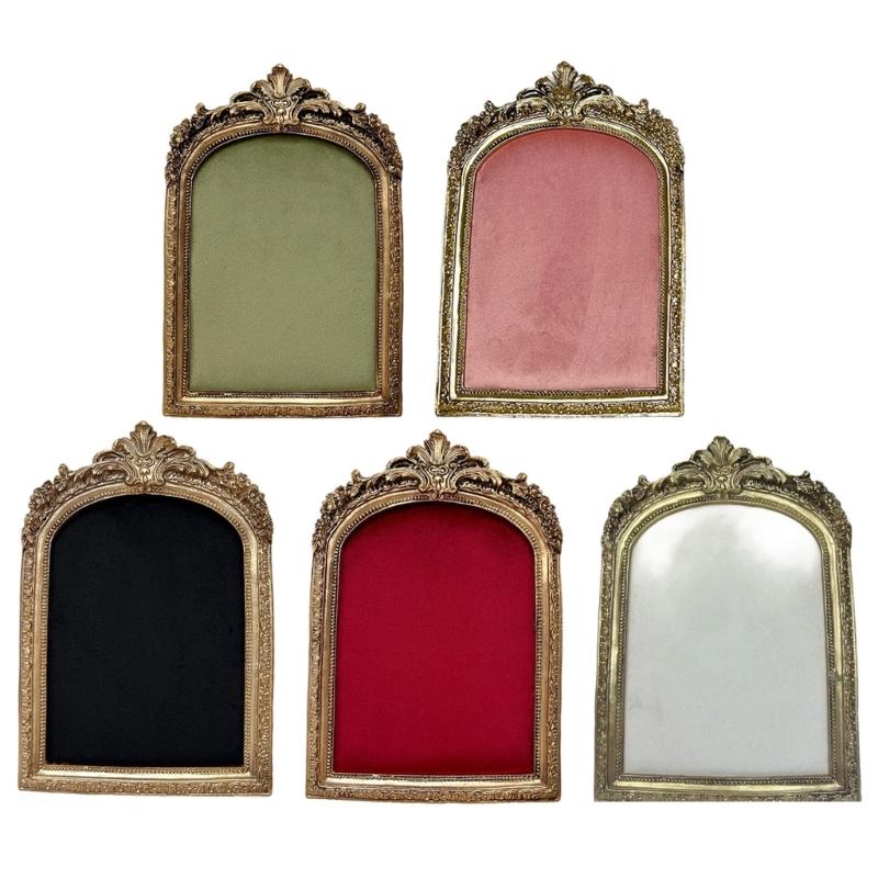 Classical Photo Frame Jewelry Showcase Flannel Lined Resin Construction Earring Necklace Holder For Home Retail Use