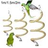 Pet Bird Parrot Bell Stand Perch Cotton Rope Chewing Bar Cage Hanging Swing Toy